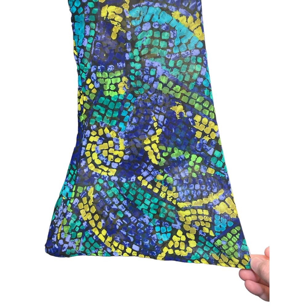 Slinky Brand Women's Multicolor Abstract Print Button-Up Blouse | Size XL - Picture 4 of 9